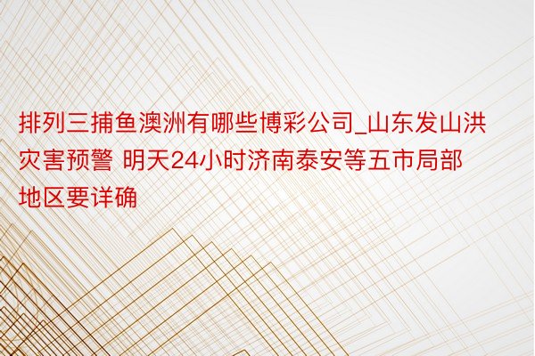 排列三捕鱼澳洲有哪些博彩公司_山东发山洪灾害预警 明天24小时济南泰安等五市局部地区要详确